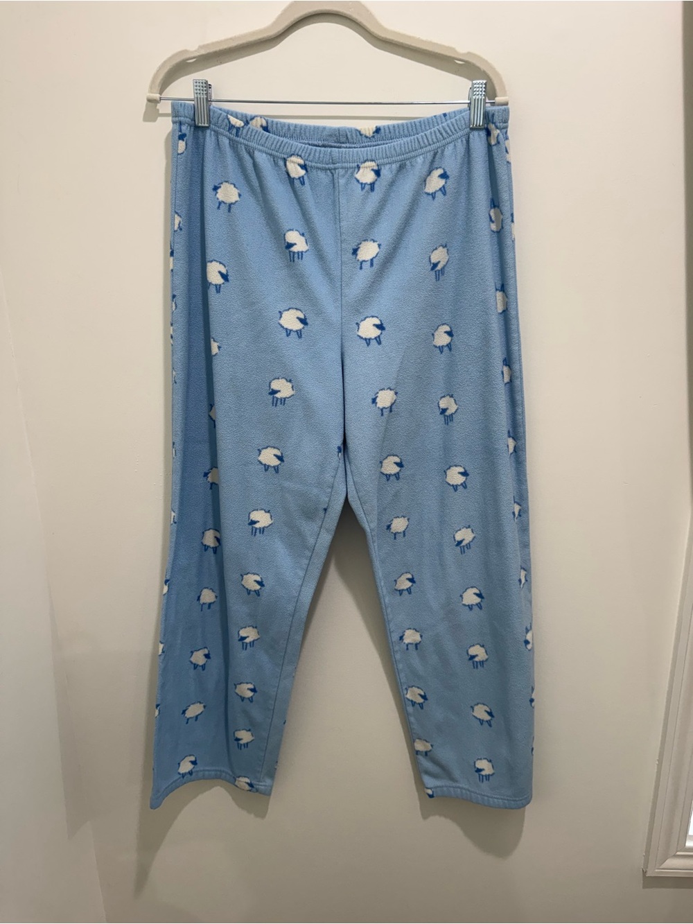 Y2K PINK Victoria’s Secret Blue Sheep Fleece Pajama Set Size Large - Picture 6 of 16